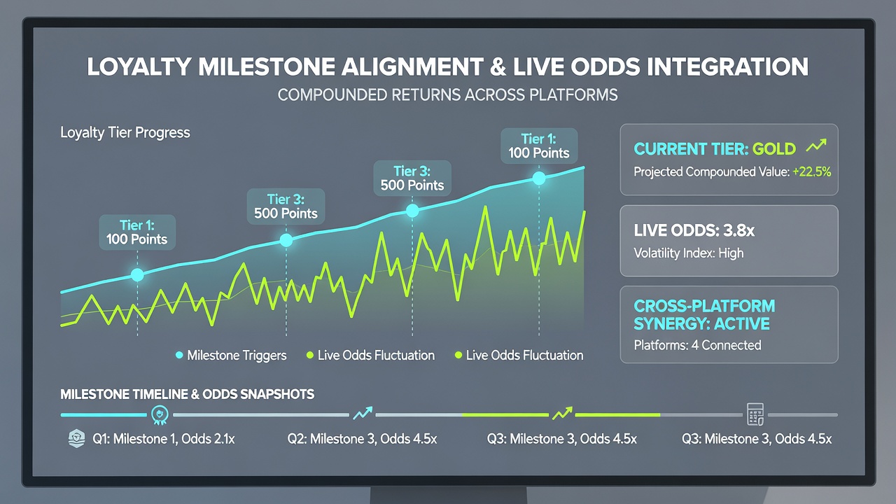 Dashboard view showing synchronized loyalty progress bars and fluctuating live odds across multiple betting sites