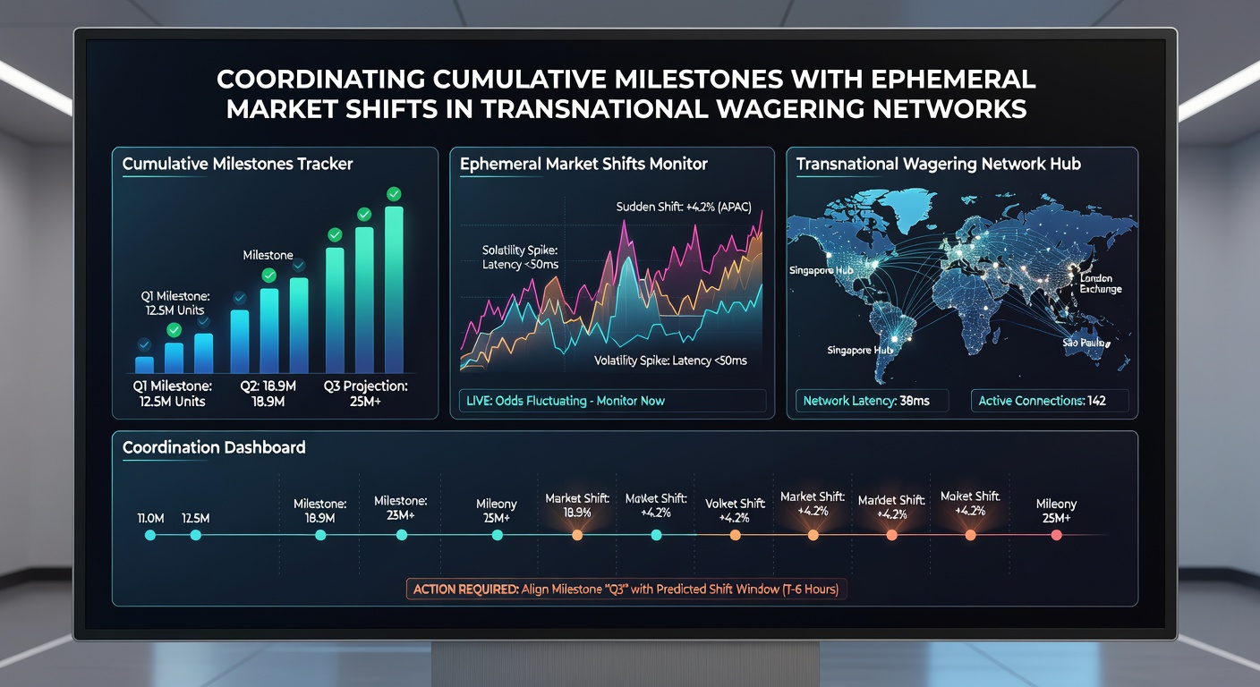 Diagram depicting milestone progress bars aligned with live odds feeds in a transnational betting interface
