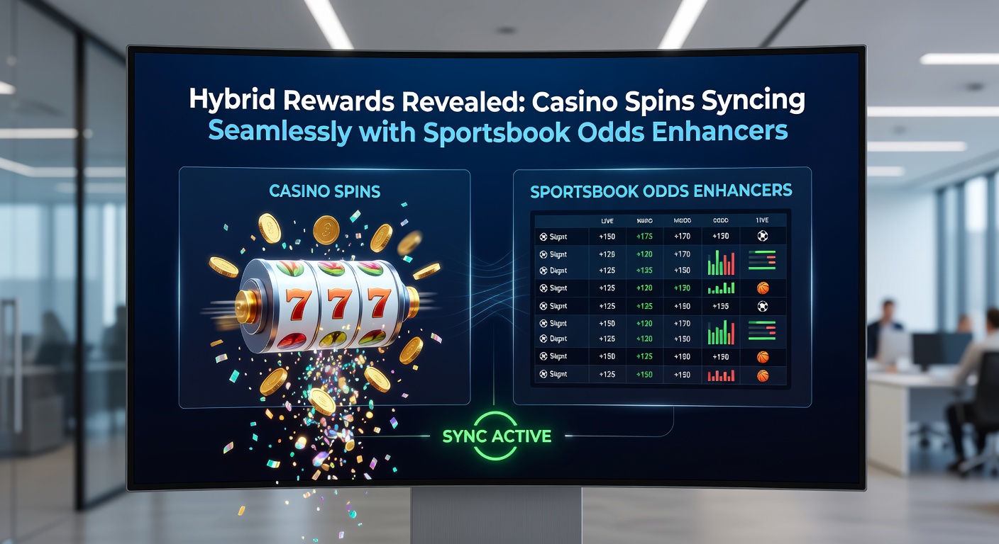Screenshot of a hybrid rewards dashboard displaying synced casino spins and sportsbook odds boosts with real-time multipliers