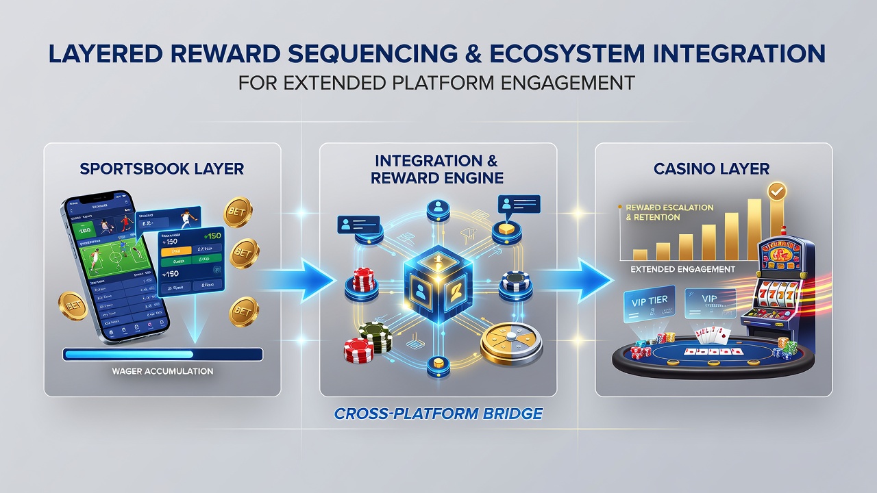 Chart illustrating user engagement timelines across sportsbook and casino rewards