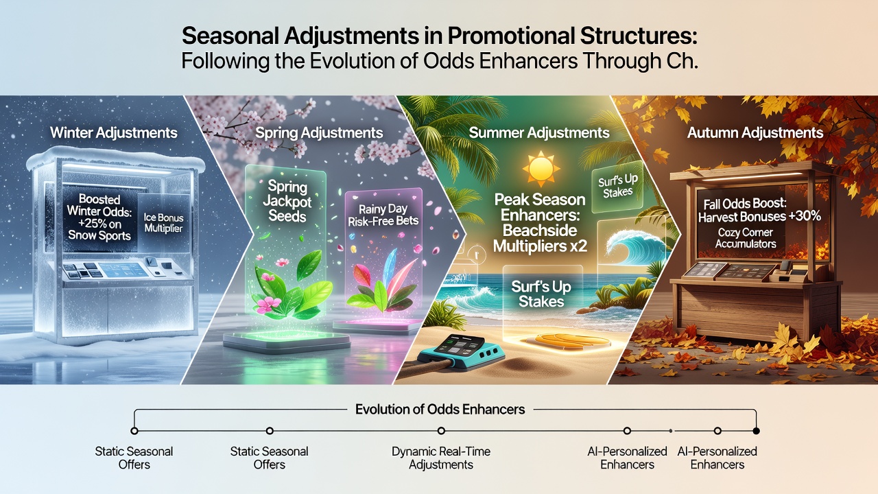Infographic displaying timeline of odds enhancer changes aligned with championship event calendars