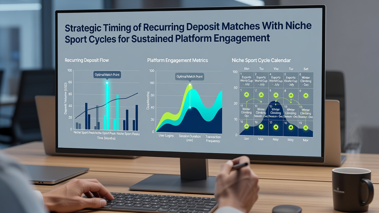 Platform engagement graphs showing deposit match timing against niche sport event schedules