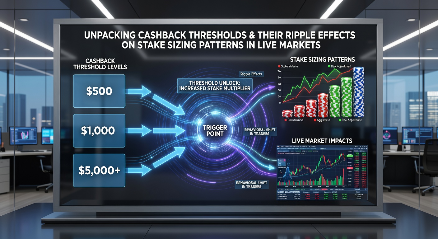 Chart illustrating stake size distribution changes before and after cashback thresholds are reached in live betting environments